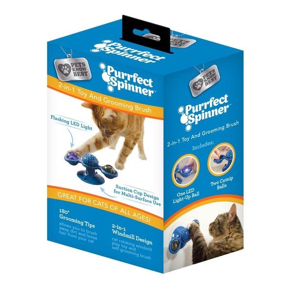 Mission Purrfect Spinner Windmill Toy and Grooming Brush 1 pk PSR02106